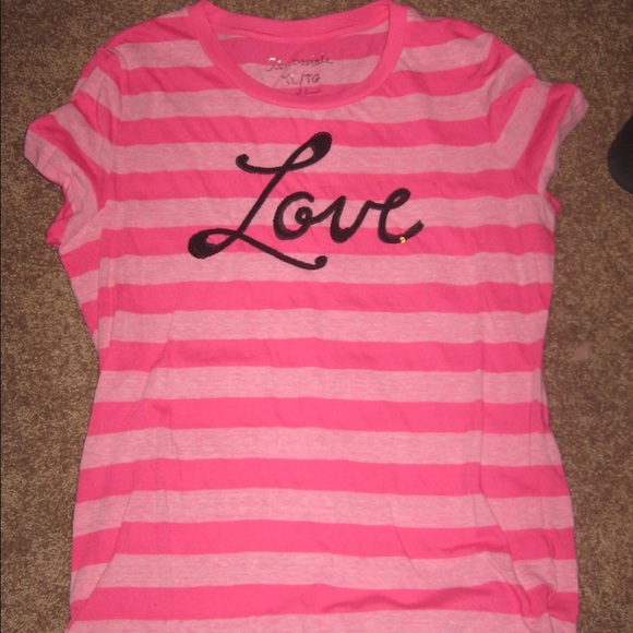 Aeropostale Love tee, pink striped