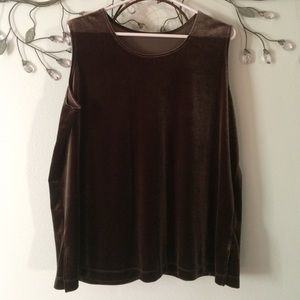 Oversized Olive Green Velveteen Tank Top