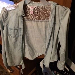 candies button up with lace.