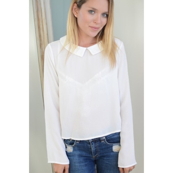 White collard long sleeve