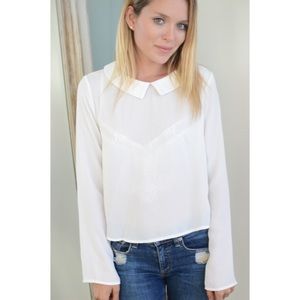 White collard long sleeve