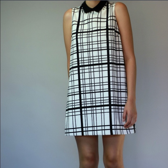 Black & white Plaid shift dress