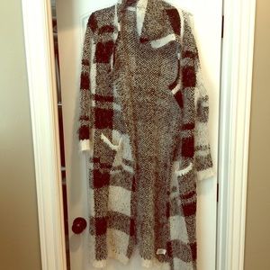 Long black and white cardigan