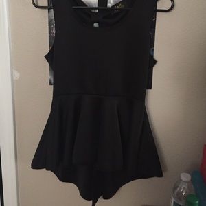 Black peplum shirt