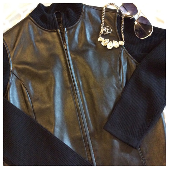 Sweaters - Leather sweater