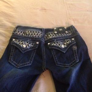dark washed miss me skinny jeans/size:28
