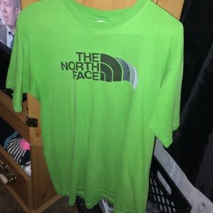 green women's north face t shirt.