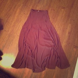 Nordstrom Frenchi Sheer Brown Chiffon Maxi Skirt