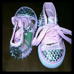 Kids bedazzled sneakers never been worn