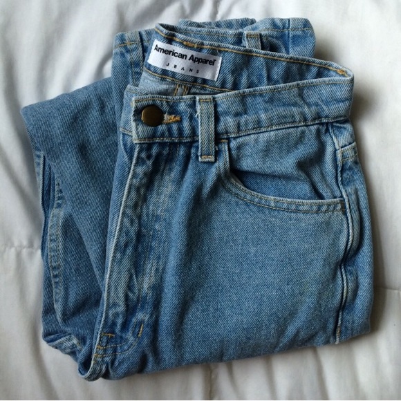 American Apparel Denim - American Apparel High Waisted Light Wash Jeans