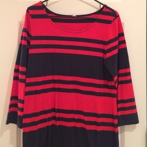 Navy & red stripe dress