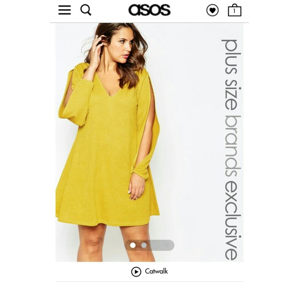 Asos V-neck swing dress with open sleeve