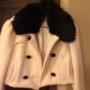 Bebe jacket! Size L , detachable fur collar! Used