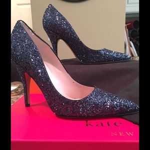 Kate Spade Midnight Glitter Licorice Heel