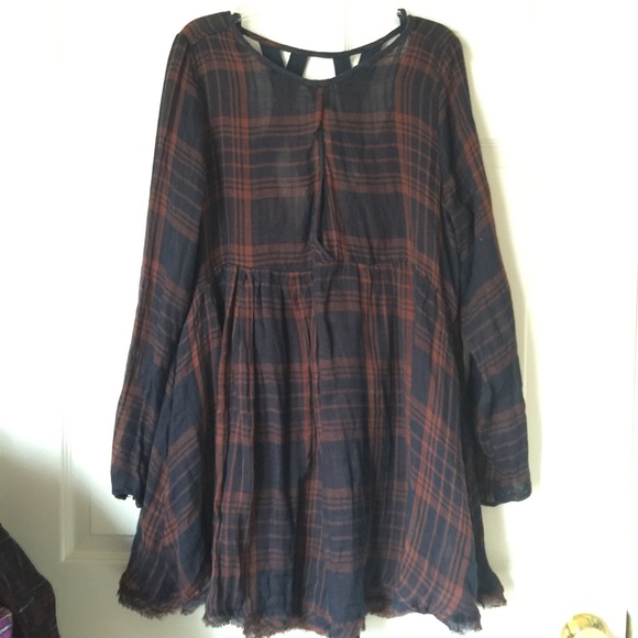FREE PEOPLE plaid tunic!! NWOT