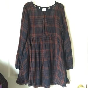 FREE PEOPLE plaid tunic!! NWOT