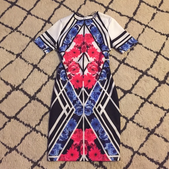 Asos cocktail patterned dress