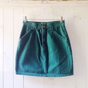 Dark green jean short skirt
