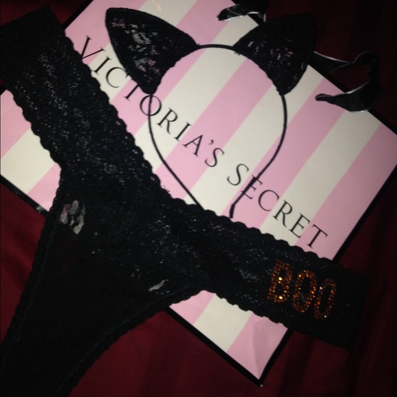 VS HALLOWEEN LACE THONG & CAT EARS 🎃