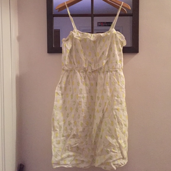XL cotton dress with green and yellow detail
