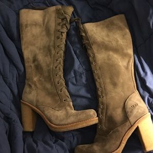 Ugg lace up heeled boots