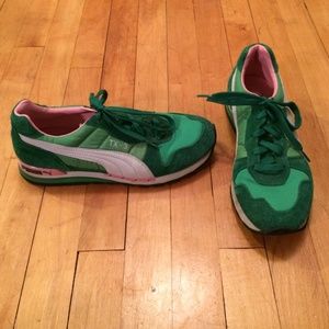 Green Puma sneakers