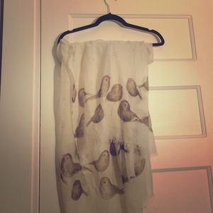 Birds and music notes scarf