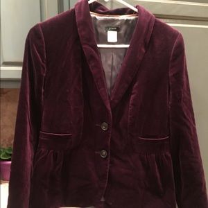 Port wine velvet blazer.