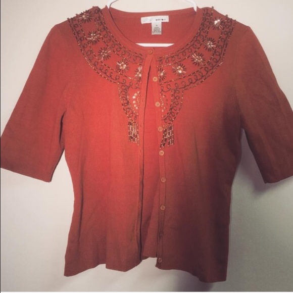 Orange embellished sweater size medium - Picture 3 of 3