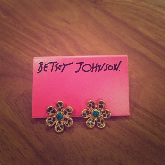Leopard/Flower Betsey Johnson Earrings