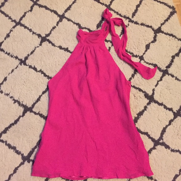 Pink sleeveless blouse