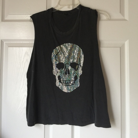 Truly Madly Deeply sequin skull muscle tank!!!