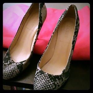 J Crew snakeskin heel