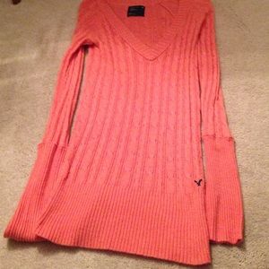 Coral v neck sweater