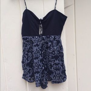UO Black Patterned romper