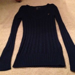 Navy v neck sweater