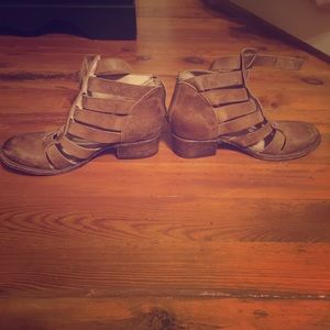 Strap up leather brown freebird boots