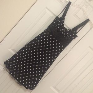 Black and whit polka dot dress