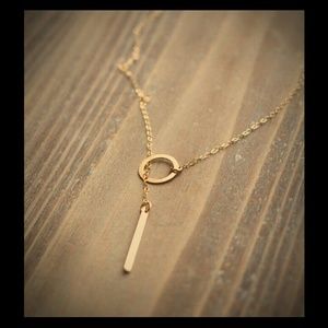 Gold tone Lariat necklace