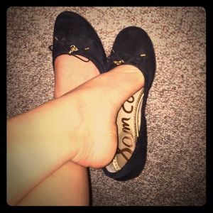 Sam Edelman Felicia Black Suede Flat Size 8M