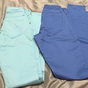 Two shades of Blue skinny pants!
