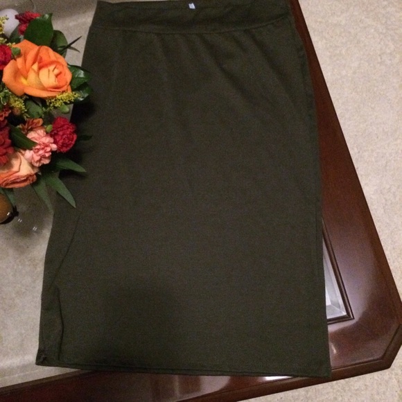 Olive Green Midi Skirt