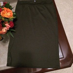 Olive Green Midi Skirt