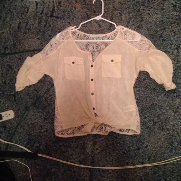Cream crop top