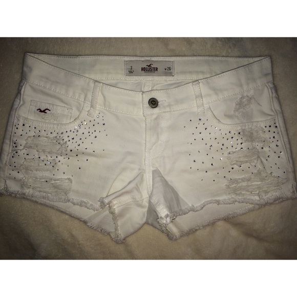 White sparkled shorts