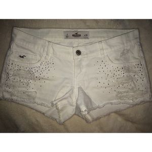 White sparkled shorts