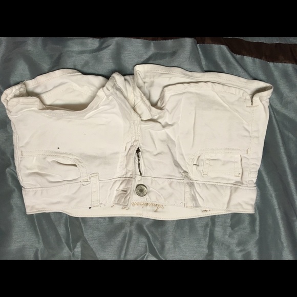 White jean shorts