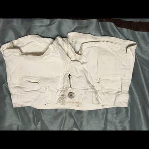 White jean shorts