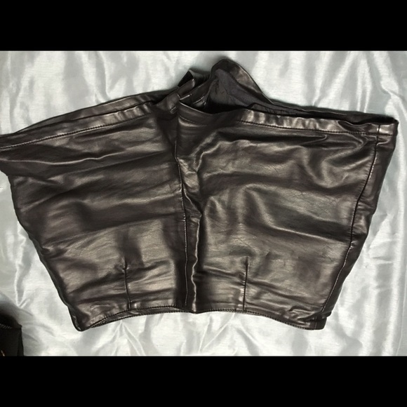 Leather High waisted shorts