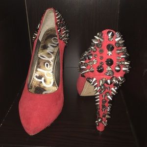 Ladies Red Sam Edelman Spiked Heels